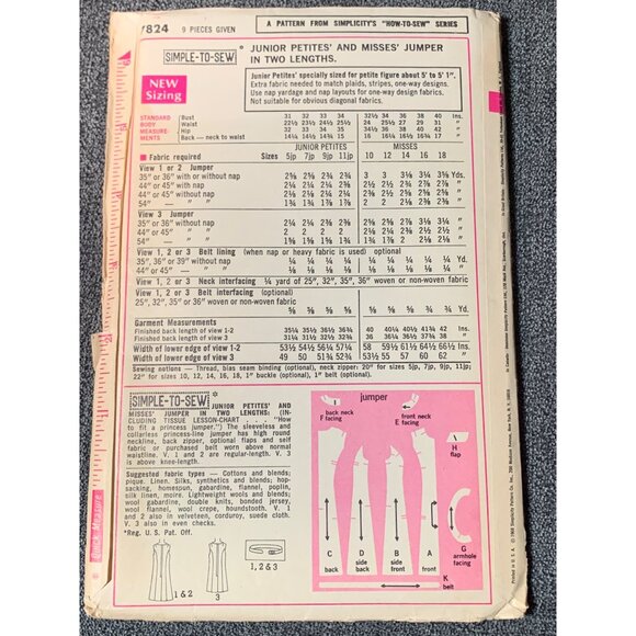 Simplicity Misses Dress Sewing Pattern sz 11JP 7824 - Picture 3 of 4